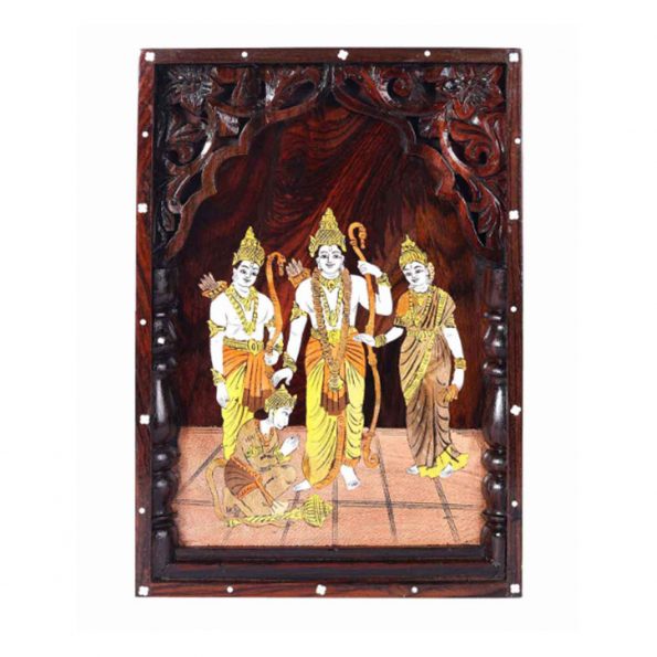 ROSE WOOD RAMDARBAR INLAY WALL PANNEL WITH CARVING