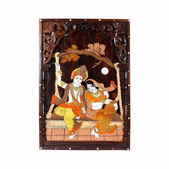 Roose Wood Radha Krishna Jhula  Panel Small