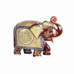 WOODEN WITH GOLD PAINTED ELEPHANT TRUNK UP 1