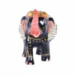 WOODEN PAINTED ELEPHANT WITH BEADS 1
