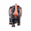 WOODEN PAINTED ELEPHANT TRUNK UP