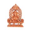WHITE WOOD ARCH GANESH WITH BASE