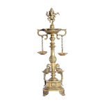 BRASS OIL LAMP WITH GANESH 1