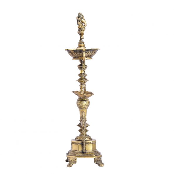 BRASS OIL LAMP WITH GANESH 2